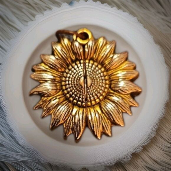 Unbranded Jewelry - Gold Tone Sunflower Pendant With You Are My Sunshine Hidden Inside